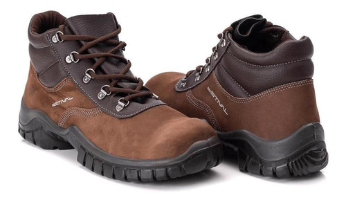 Bota Em Couro Marrom Work Atacador Wo10031s1 - Estival