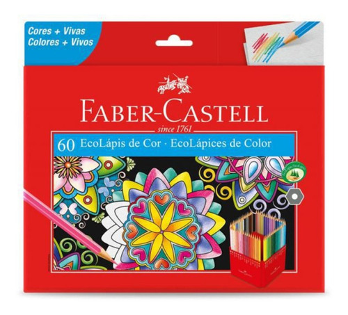 Lápiz de color hexagonal Ecolapis de Faber Castell con 60 colores