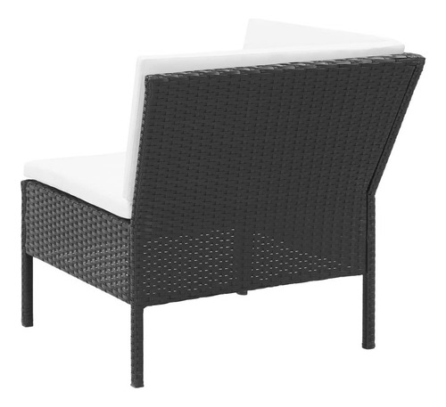 Sala Lounge De Jardín De 6 Pza Con Cojines Ratán Negro M0