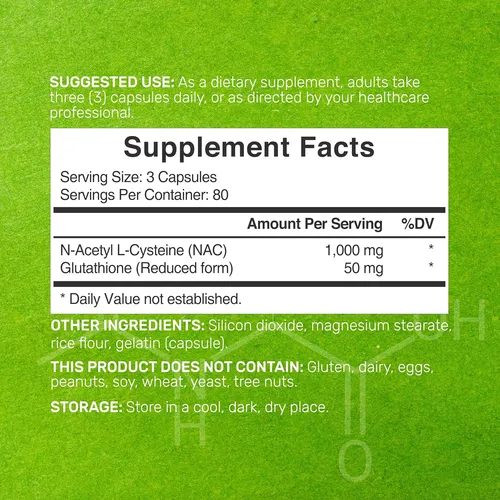 Nac N-acetil-cisteina Glutation Detox Max Pureza 1000mg 240u