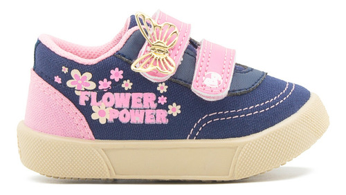 Tenis Niña Bubble Gummers Pame Flores Mariposa Marino