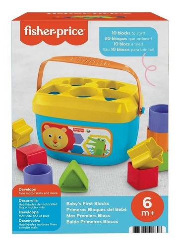 Cubo Primeros Bloques Bebe Fisher Price Juego Didáctico Color Multicolor