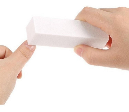 Bloque Pulido Uñas Esculpidas Acrilicas Gelificadas Blanco