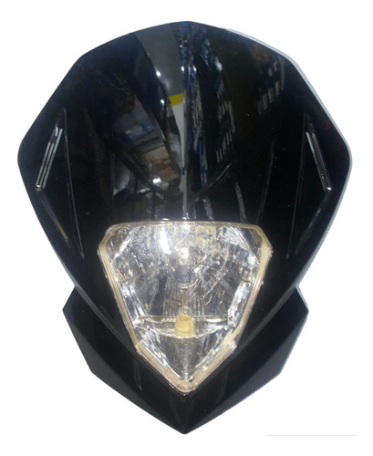 Optica Cupulina Delantera Motard 200 Carbono  Con Lampara H4