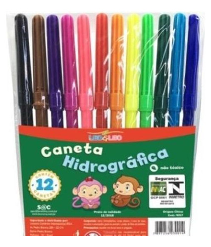 Caneta Hidrográfica Leo&leo Plus 12 Cores 1mm