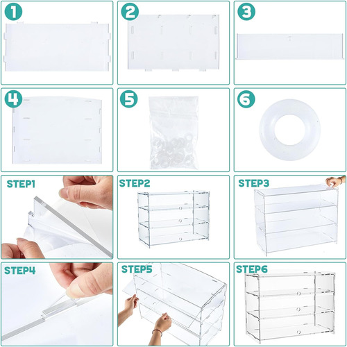 Vitrina De Acrílico Transparente De 3 Niveles Panaderã...
