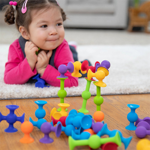 Juego Interctivo De Figuras De Succión 3años+ Fat Brain Toys Azul