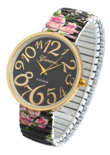 Reloj De Pulsera De Lujo Para Mujer Elástica, Diseño De Flor