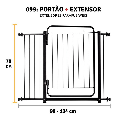 Imagem 4 de 8 de Portãozinho Pet Grade De Metalon Bebê Cachorro 99 A 104cm