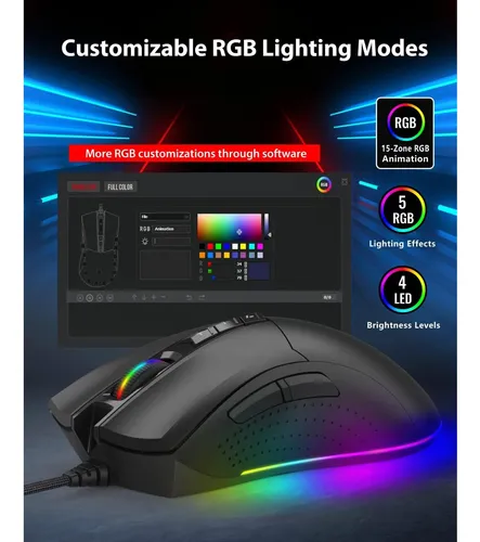 Ratón Gaming Gigastone Gm-x041 Rgb 12000 Dpi 8 Botones