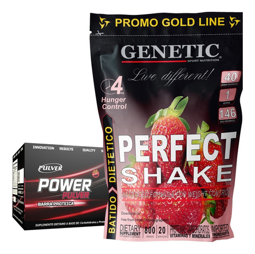 Perfect Shake Genetic + Caja Barras Proteica Pulver + Dieta