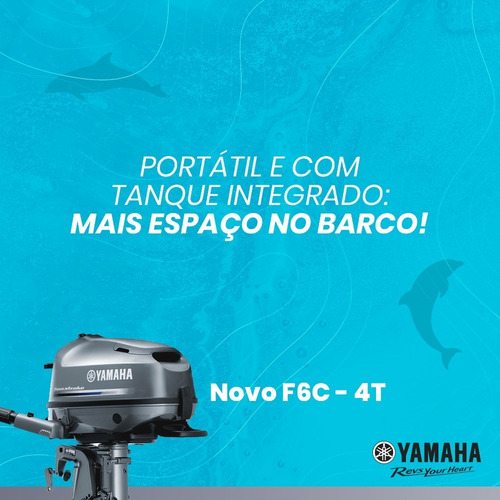 Motor De Popa Yamaha 6hp 2025 - 4 Tempos Rabeta Curta F6cmhs