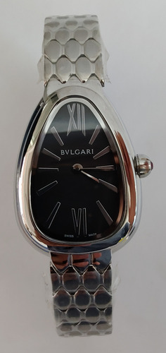 Reloj Bnlgr Mod. Serpentie Seduttorie Dama Correa Plata Bisel Plata Caratula Negra (Usado)