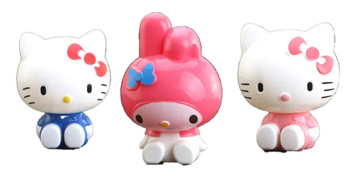 Hello Kitty Set - Decoración De Pastel. 3 Figuras Plásticas.
