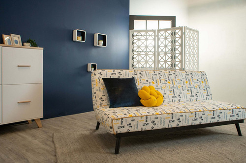 Sofa Cama Nuelma Estampado Rojo Y Amarillo Këssa Cdmx