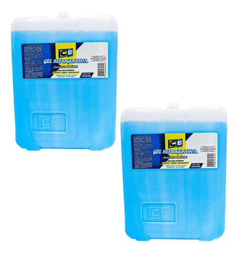 Gel Refrigerante Ice Brick 1000 Ml Paquete De 2 Piezas