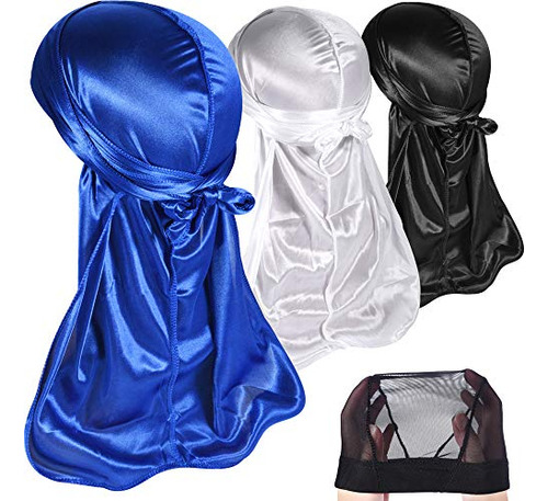 Paquete De 3 Piezas De Durags Sedosos Para Hombres Waves, Sa