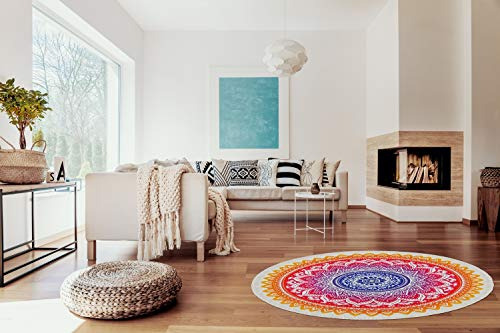 Mandala Oriental Con Diseño De Flores Retreez, Tamaño Grande