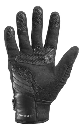 Guantes deportivos Texx Old Shoot de piel para moto con protección negra, talla L