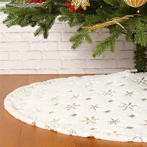 Falda De Árbol De Lentejuelas De Navidad 36in,white Tchmf