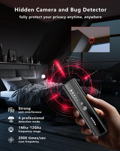 Detector De Cámara Oculta X10 Pro Antiespía Con Linterna