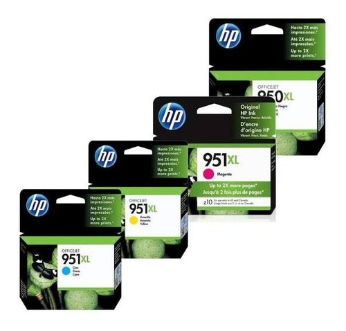 Pack 4 Tintas 950xl Y 951xl Hp Originales Negro+colores 