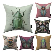 Comprar Almohada Insectos Botanico Vintage Suave Terciopelo Cojín