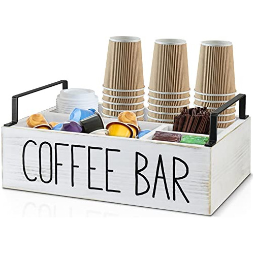 Coffee Station Organizer, Wooden Coffee Bar Accessories...