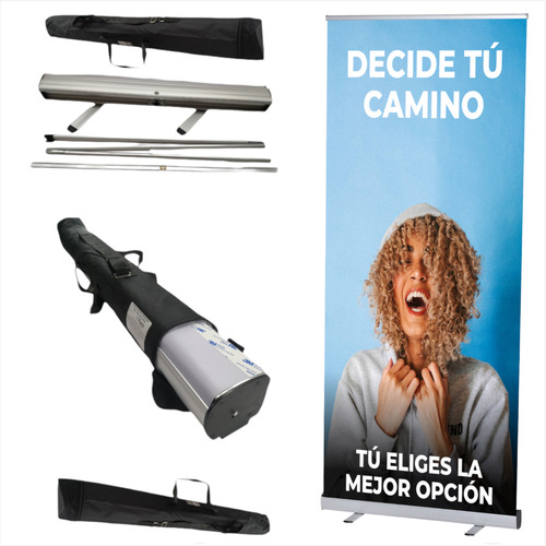 Soporte Para Banner Enrollable 80x200cm Aluminio