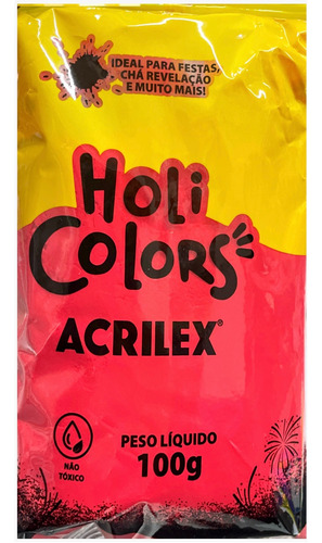 Polvos De Colores Fluo Holi Colors Acrilex X 100 Gr.
