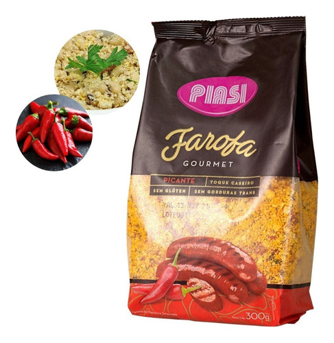 Farofa De Mandioca Picante 300g Farinha Tempero Churrasco