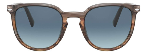 Persol Po3226s Gafas De Sol Redondas, Azul Degradado A Rayas
