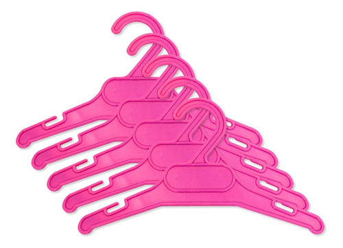 Conjunto 20 Cabides De Plástico Para Organizar Guarda Roupa Cor Rosa-chiclete