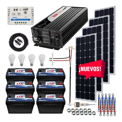 Kit Solar 3300 Watts Lth Inversor 2000w Onda Pura, Pwm Sd