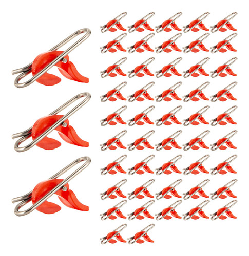 50 Piezas De Clips De Cebo De Impacto Para Pesca, Rojo