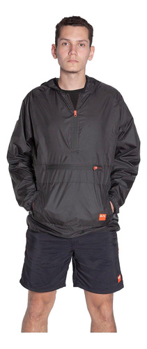 Rompevientos Anorak Pack Epuyen Negro Aire Libre