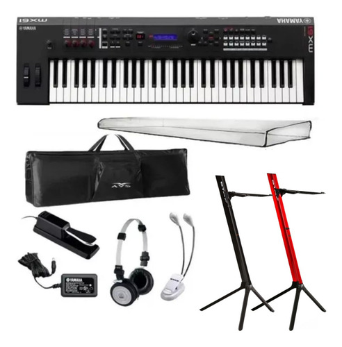 Teclado Yamaha Sintetizador Mx61 + Kit Cor Preto 110v/220v