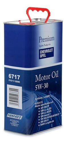 Aceite Sintetico Fanfaro 5w-30 1l Carros Chevrolet (039)
