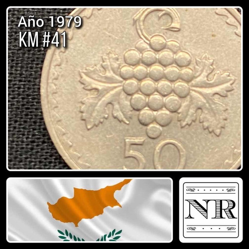 Chipre - 50 Mils - Año 1979 - Km #41 - Racimo De Uvas