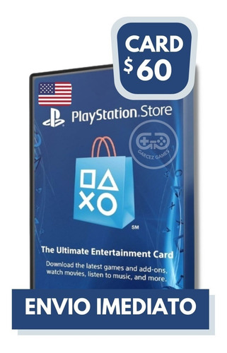 Imagem 1 de 2 de Cartão Psn $60 Dólares Usa Ps3 Ps4 Psn Card 60 Americana