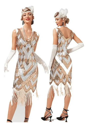 Cóctel Para Fiesta De Gatsby, Con Flecos, Con Flecos, Para M