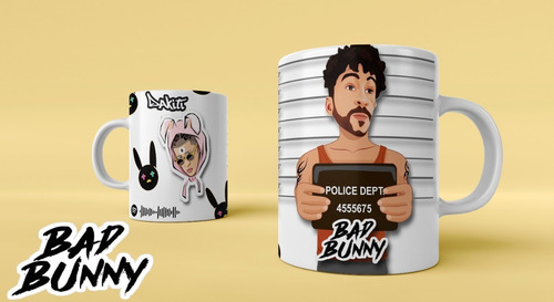 10 Plantillas Bad Bunny 01 Taza Sublimacion Psd Editbale Png
