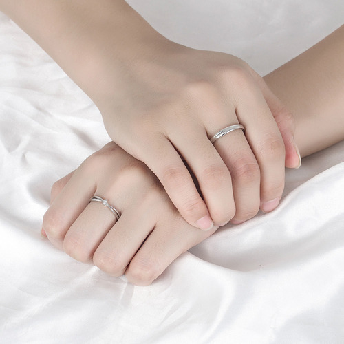 Js 2pcs/set Anillo De Pareja Möbius Anillos Para Hombre Y
