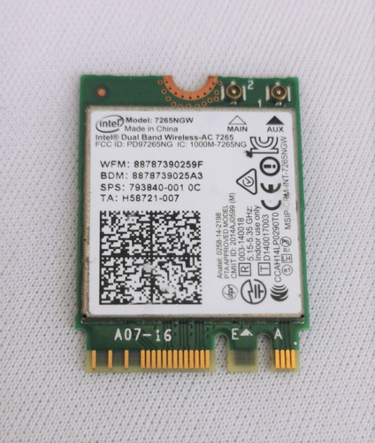 Tarjeta De Red Wifi Intel Chromebook 14 G5 1y1y0 860883-001 