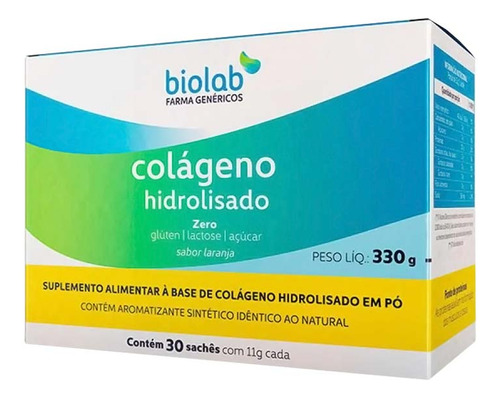 Kit 3 Colágeno Hidrolisado Laranja Com 30 Sachês - Biolab