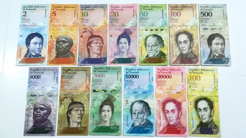 13 Billetes Colección Bolívares Fuertes - Venezuela Oferta 2