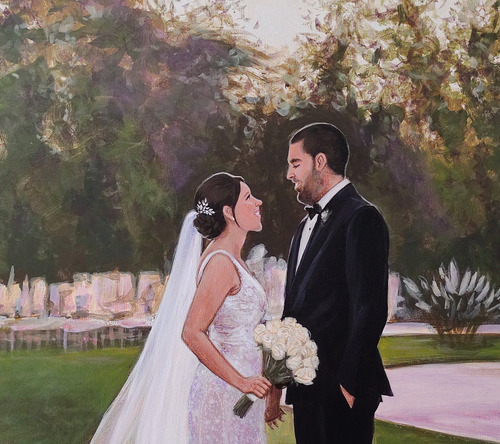 Retratos Personalizados Pinturas Sobre Lienzo Por Encargo
