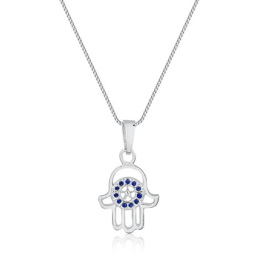 Colar Mão Hamsa De Prata