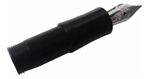 Pluma De Repuesto Kaweco Nib Cuerpo Negro Con Rosca Tinta Plumín Plateado Exterior M-medio