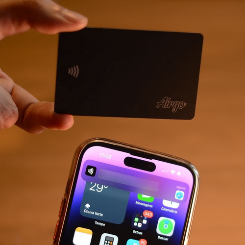 Kit Tag Airgo Nfc + Cartão Black Visita Digital Aproximação